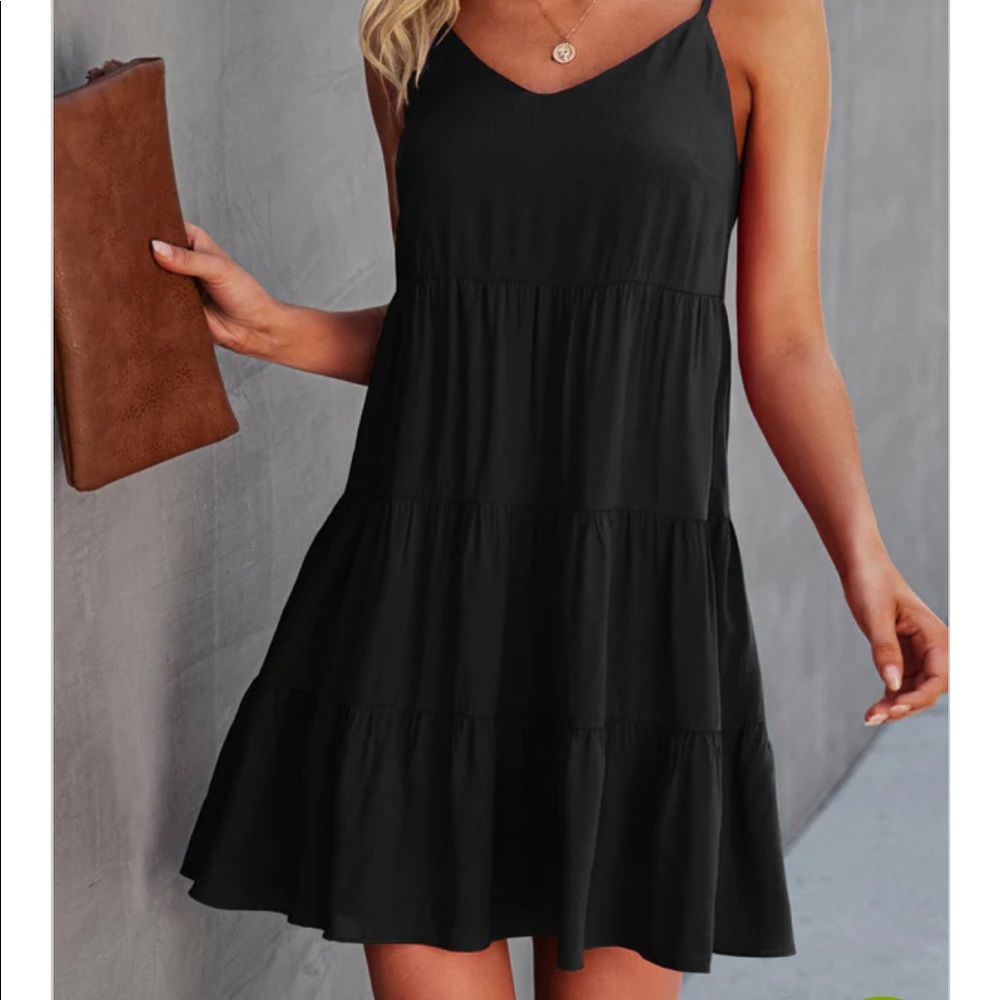 Beachsissi fashion solid color ruffle hem mini dress